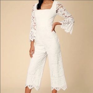 Lulu’s White Lace Jumpsuit